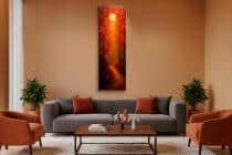 Nastrojowy Obraz w Ciepłych Kolorach – Jesienny Las, Zachód Słońca, Czerwone Liście 94238 - miniaturka 5