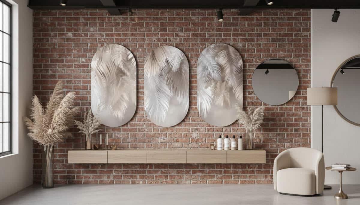 Obraz Boho- Liście Palmowe | Beżowa Dekoracja Ścienna | Elegancki Tryptyk Roślinny 82374 - zdjęcie 2