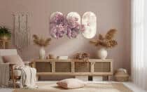 Obrazy z Piwoniami w Stylu Soft Glam | Tryptyk w odcieniach różu 82368 - miniaturka 9