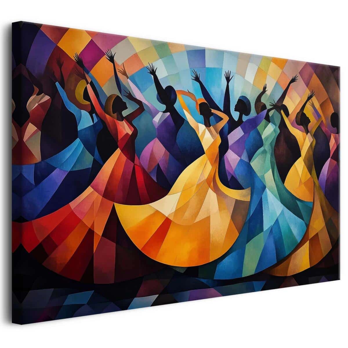 Kolorowy, Abstrakcyjny Obraz na płótnie – radosny taniec | Artystyczna dekoracja ścienna 94087