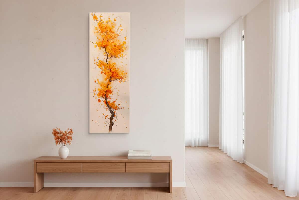 Nowoczesny Obraz na płótnie- Złote Liście | Abstrakcyjne drzewo na ścianę 94234 - zdjęcie 4
