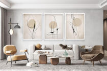 Minimalistyczne Plakaty w stylu Line Art- Beżowa Abstrakcja P94246 - miniaturka 4