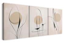 Tryptyk do sypialni i salonu- Line Art na beżowym tle | Abstrakcyjne Obrazy na płótnie O94246 - miniaturka 2