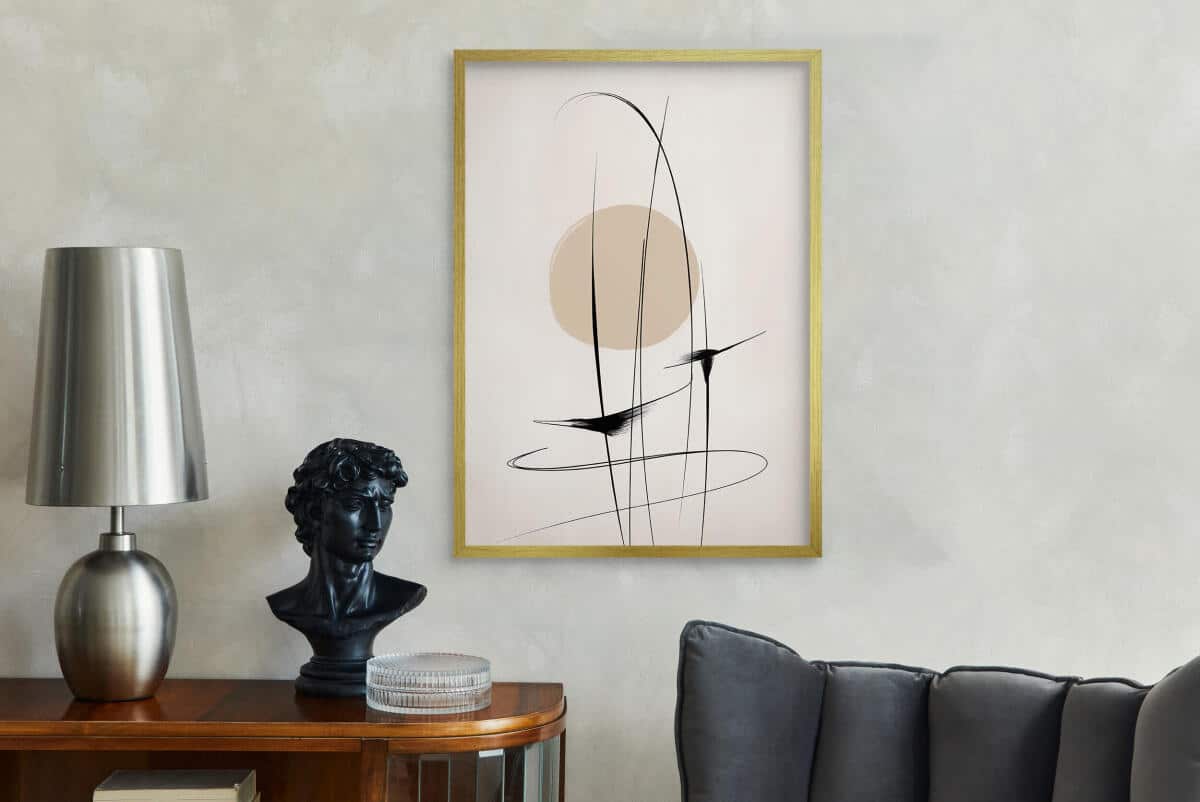 Minimalistyczny Plakat Abstrakcja- Linie i Koło | Geometryczna Dekoracja Ścienna do Salonu, Biura P94240 - zdjęcie 2