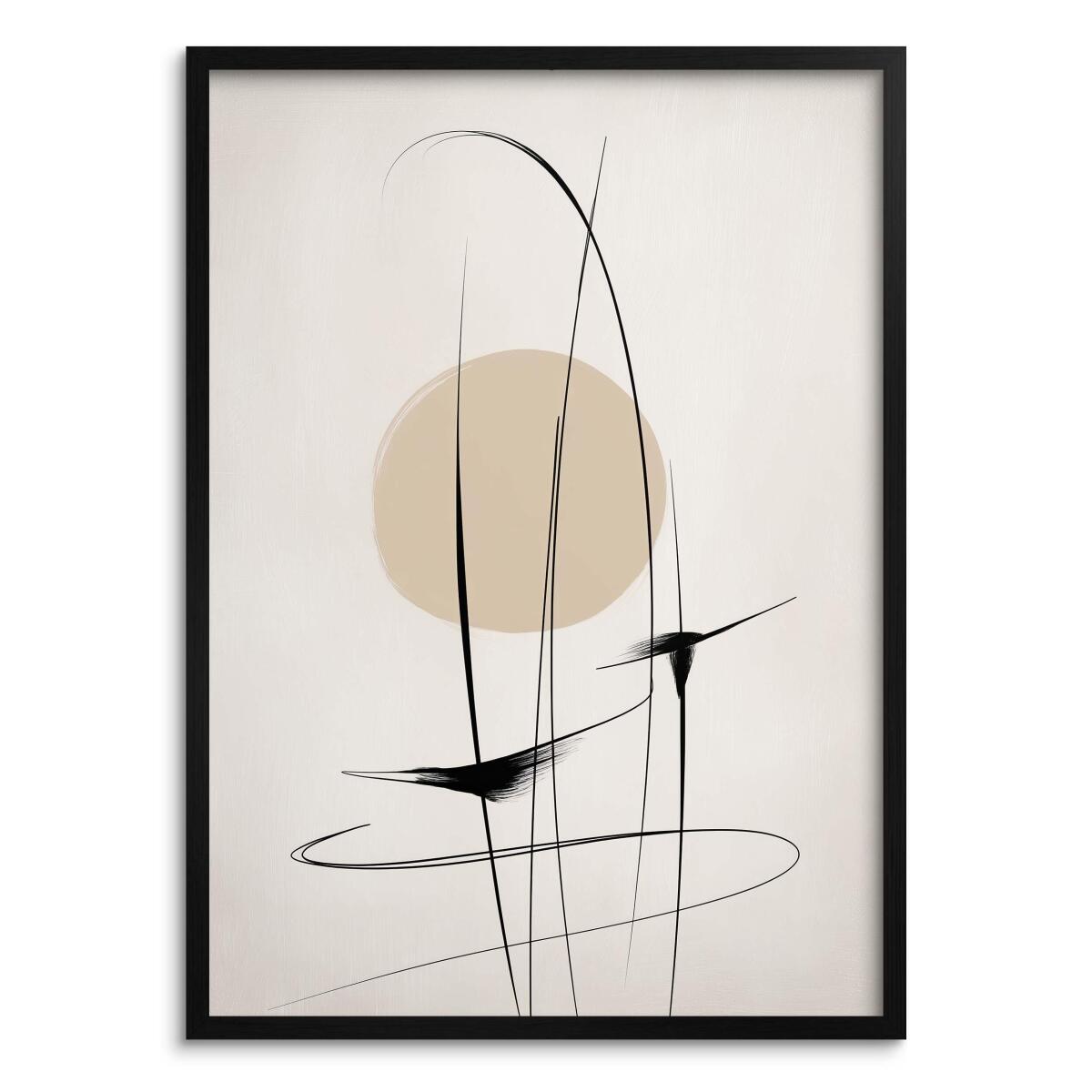 Minimalistyczny Plakat Abstrakcja- Linie i Koło | Geometryczna Dekoracja Ścienna do Salonu, Biura P94240 - zdjęcie 6