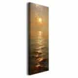 Nowoczesny Obraz do salonu- Zachód Słońca nad Morzem | Złoty Pejzaż Morski 94237 - miniaturka 1