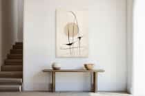 Nowoczesny Obraz na płótnie- Beżowa Abstrakcja | Minimalistyczny styl Line Art  O94240 - miniaturka 3