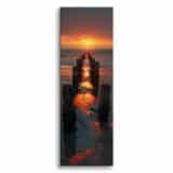 Klimatyczny Obraz na ścianę- Plaża o Zachodzie Słońca | Morski krajobraz do sypialni 94229 - miniaturka 2