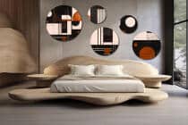 Nowoczesne Obrazy Okrągłe – Abstrakcja Geometryczna | Stylowy zestaw ozdób ściennych | Loftowa dekoracja do salonu 42204 - miniaturka 9