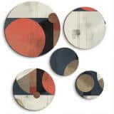 Kolorowa Geometria w Kole - Zestaw Obrazów Premium | Skandynawska dekoracja na ścianę | Komplet do biura i domu 42202 - miniaturka 1