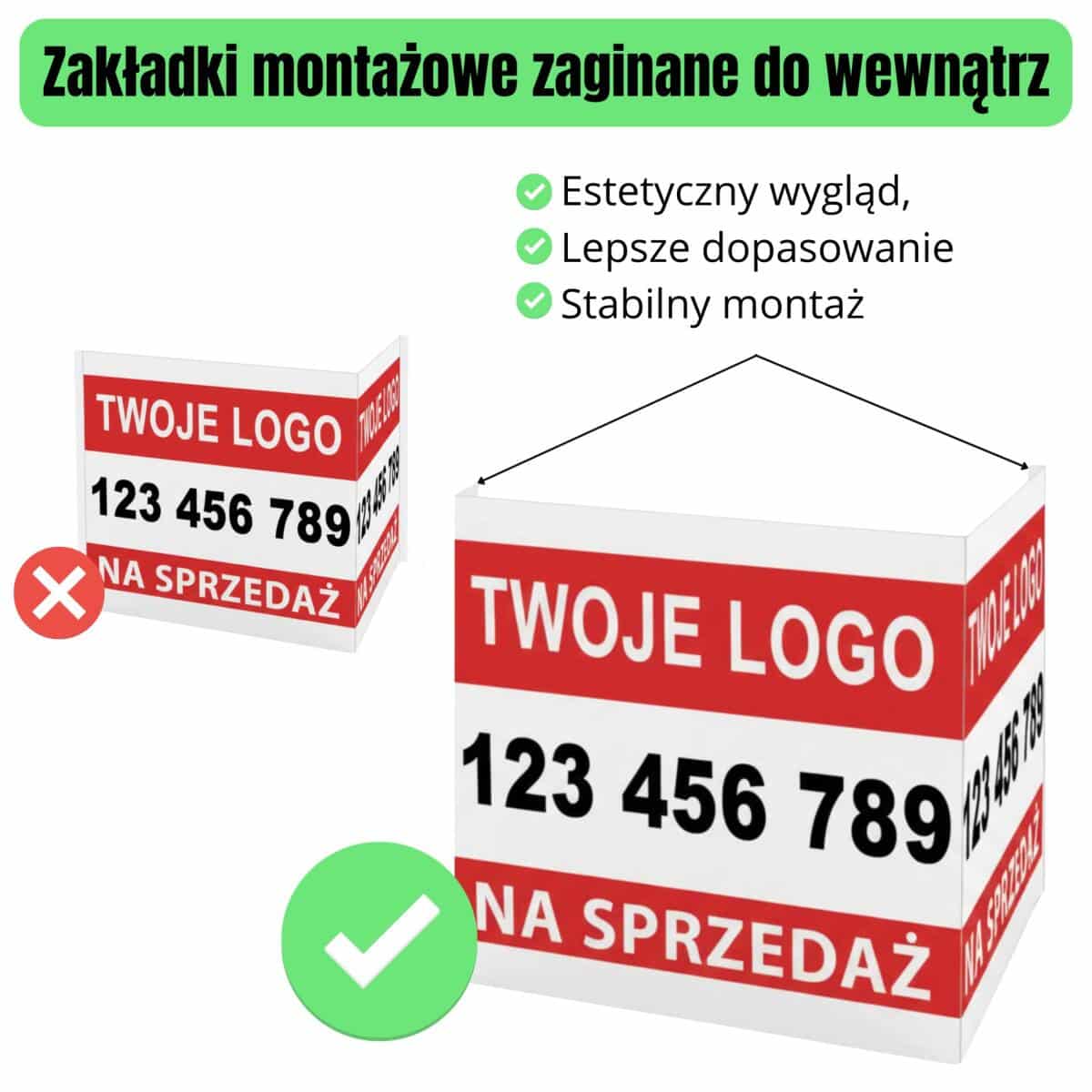 Baner 3D na okno dla biur nieruchomości  „SPRZEDAM” - zdjęcie 2