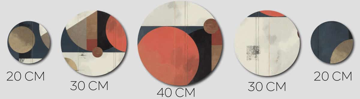 Kolorowa Geometria w Kole - Zestaw Obrazów Premium | Skandynawska dekoracja na ścianę | Komplet do biura i domu 42202 - zdjęcie 4