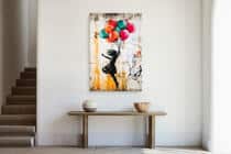 Obraz na płótnie– Dziewczynka z Balonikami | Nowoczesna Grafika Street Art 95000 - miniaturka 3