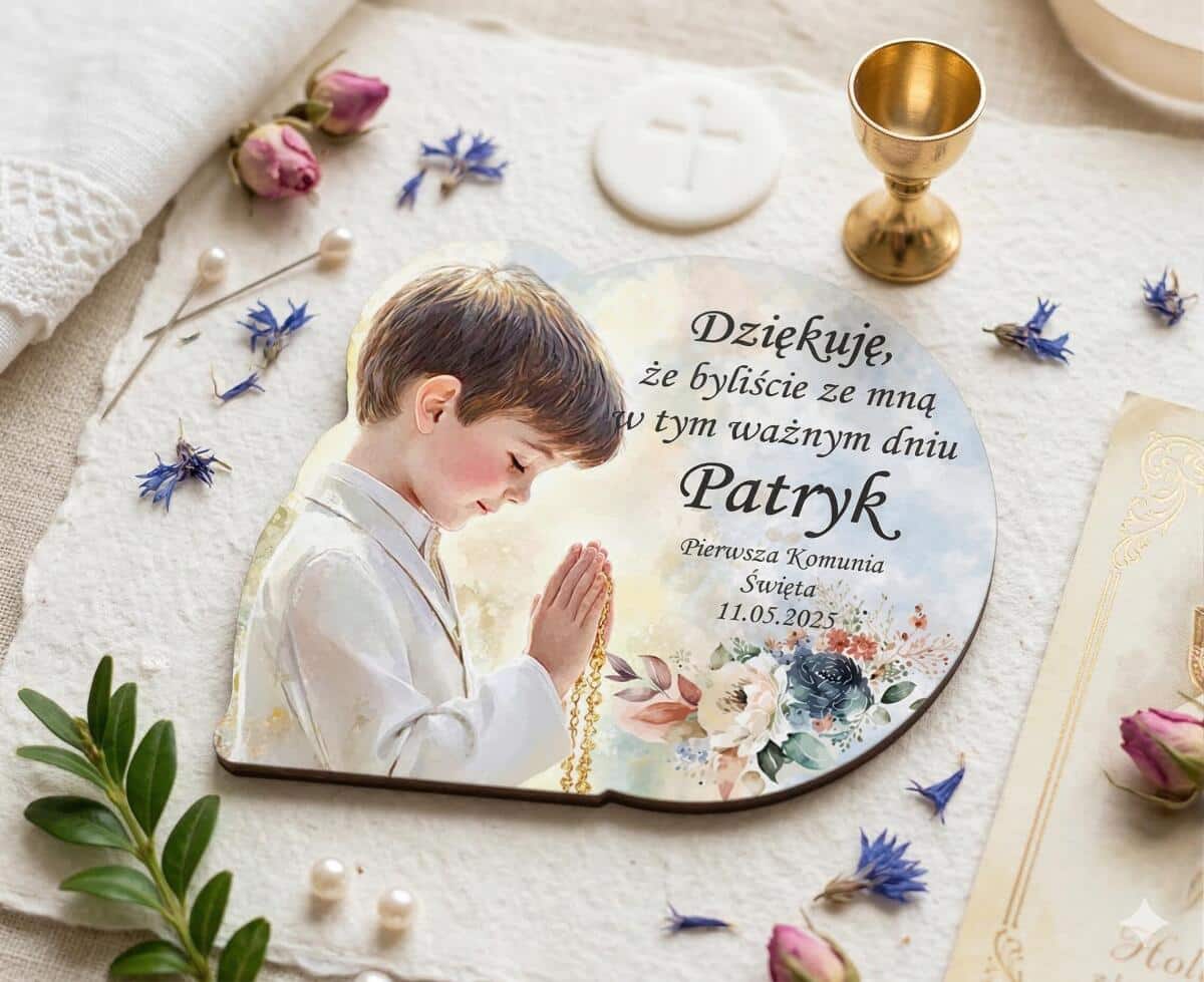 I Komunia Święta- Podziękowania dla Gości | Personalizowany magnes | Upominek, Prezent dla gości Pierwsza Komunia 66675 - zdjęcie 4