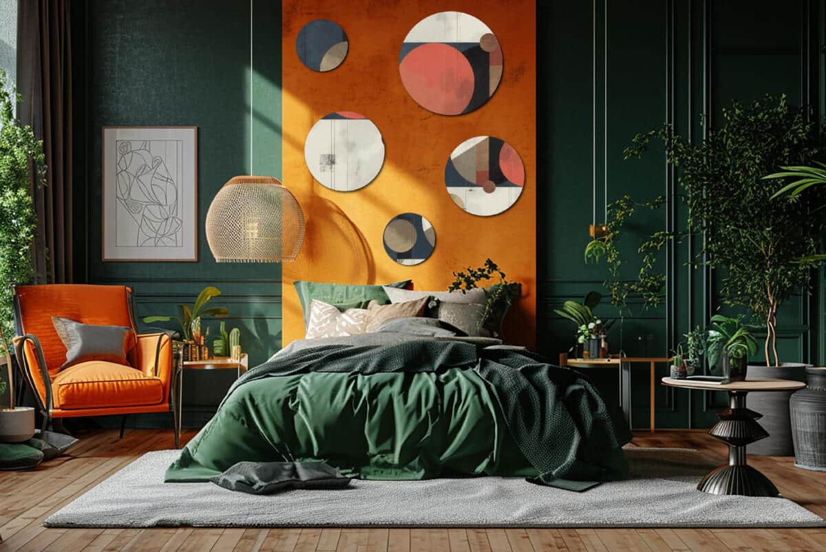 Kolorowa Geometria w Kole - Zestaw Obrazów Premium | Skandynawska dekoracja na ścianę | Komplet do biura i domu 42202 - zdjęcie 3