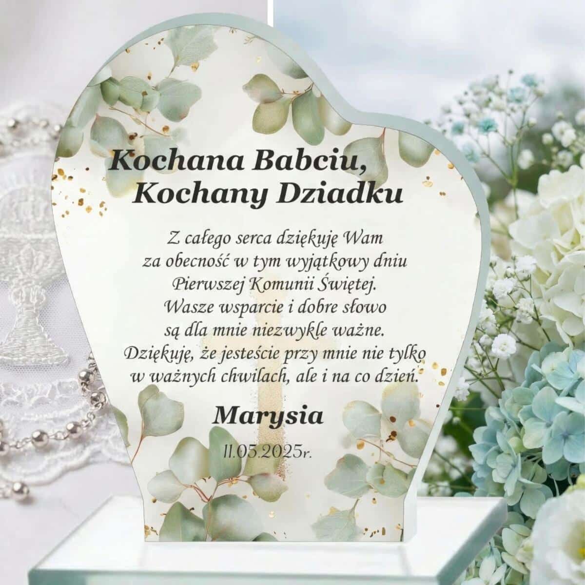 Pierwsza Komunia Podziękowanie dla Babci, Dziadka- Statuetka | Pierwsza Komunia Święta Prezent dla dziadków 66084 - zdjęcie 3