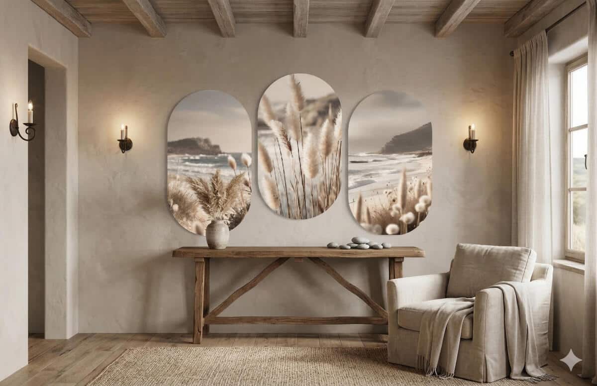 Nowoczesne obrazy elipsy-  Nadmorski Krajobraz | Dekoracja ścienna w stylu skandynawskim 82396 - zdjęcie 4