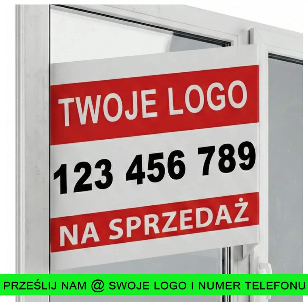 Baner 3D na okno dla biur nieruchomości  „SPRZEDAM”