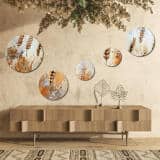 Artystyczne Obrazy Okrągłe - Złote Kłosy Zbóż | Rustykalna dekoracja do jadalni | Malarska abstrakcja roślinna 42210 - miniaturka 8