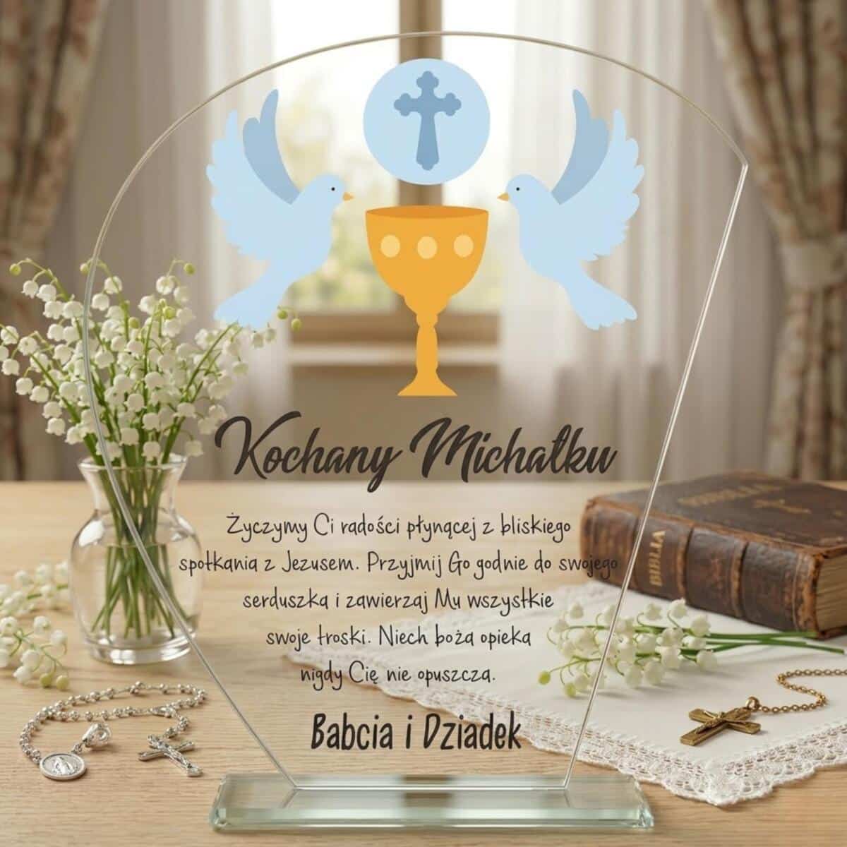 Statuetka pamiątka Komunia Święta prezenty na pierwszą komunię 1462577 - zdjęcie 2