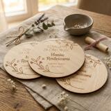 Drewniany magnes podziękowanie dla gości podziękowania Komunia Święta Chrzest 10 sztuk, P09 - miniaturka 4