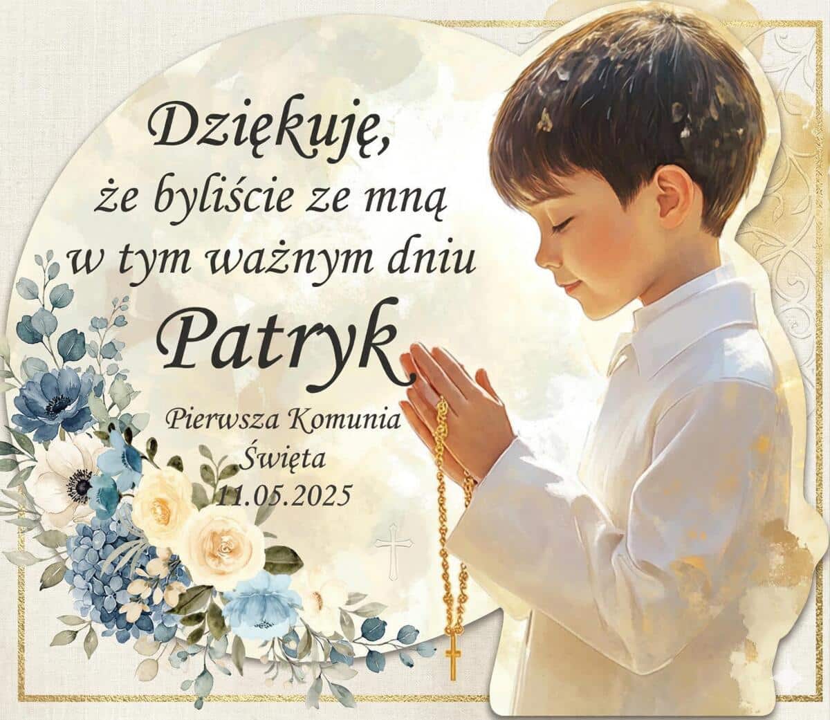 Prezenty, upominki dla gości- Magnes Pierwsza Komunia | I Komunia Święta- oryginalne podziękowania dla gości komunijnych  66676 - zdjęcie 2