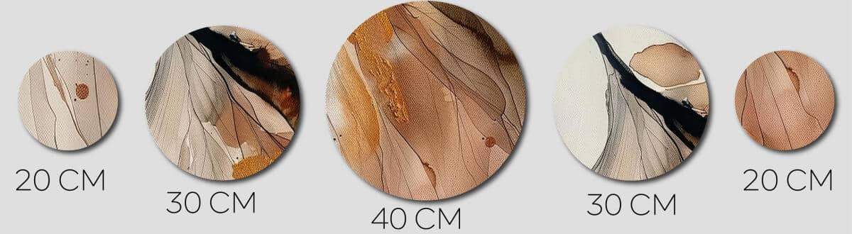 Zestaw 5 Obrazów na Ścianę – Piaskowa Abstrakcja | Nowoczesny design do sypialni i salonu | Złote akcenty 42209 - zdjęcie 9