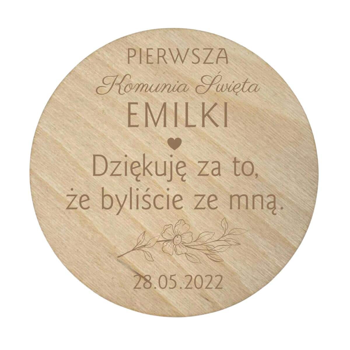 Drewniany magnes podziękowanie dla gości podziękowania Komunia Święta Chrzest 10 sztuk, P04 - zdjęcie 3