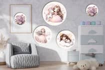 Pastelowe Dekoracje Ścienne - Wróżki i Kwiaty | Styl Boho do pokoju małej damy | Zestaw kolorowych obrazków 42192 - miniaturka 5