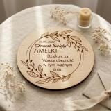 Drewniany magnes podziękowanie dla gości podziękowania Komunia Święta Chrzest 10 sztuk, P10 - miniaturka 6