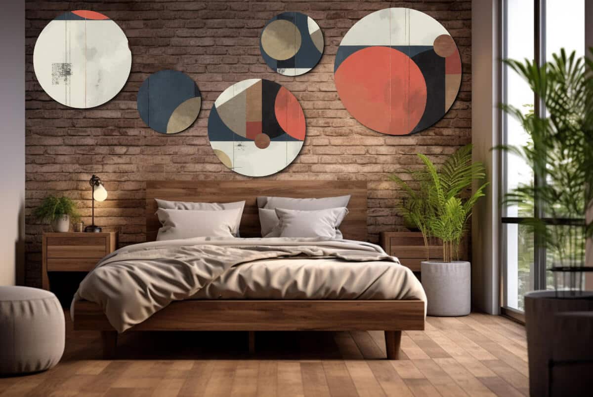 Kolorowa Geometria w Kole - Zestaw Obrazów Premium | Skandynawska dekoracja na ścianę | Komplet do biura i domu 42202 - zdjęcie 8