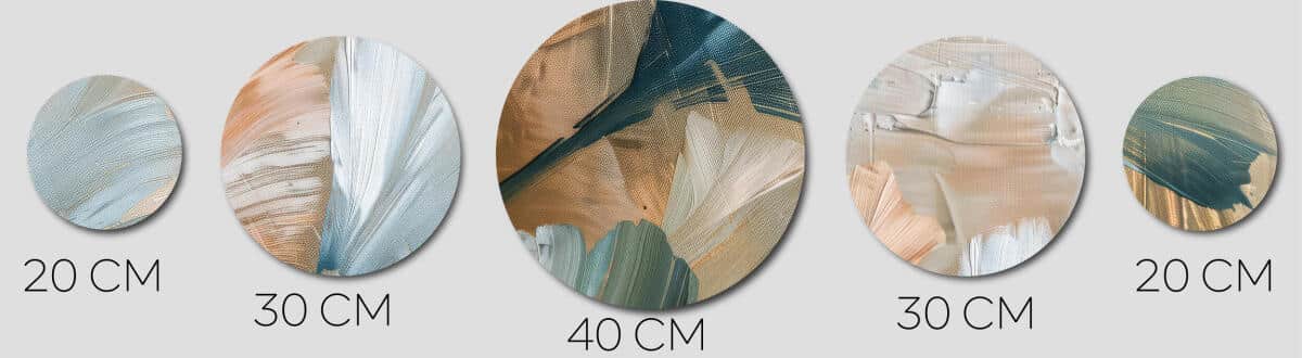 Eleganckie Obrazy Okrągłe - Morska Zieleń i Brąz| Nowoczesny design wnętrz | Artystyczna kompozycja ścienna 42208 - zdjęcie 8