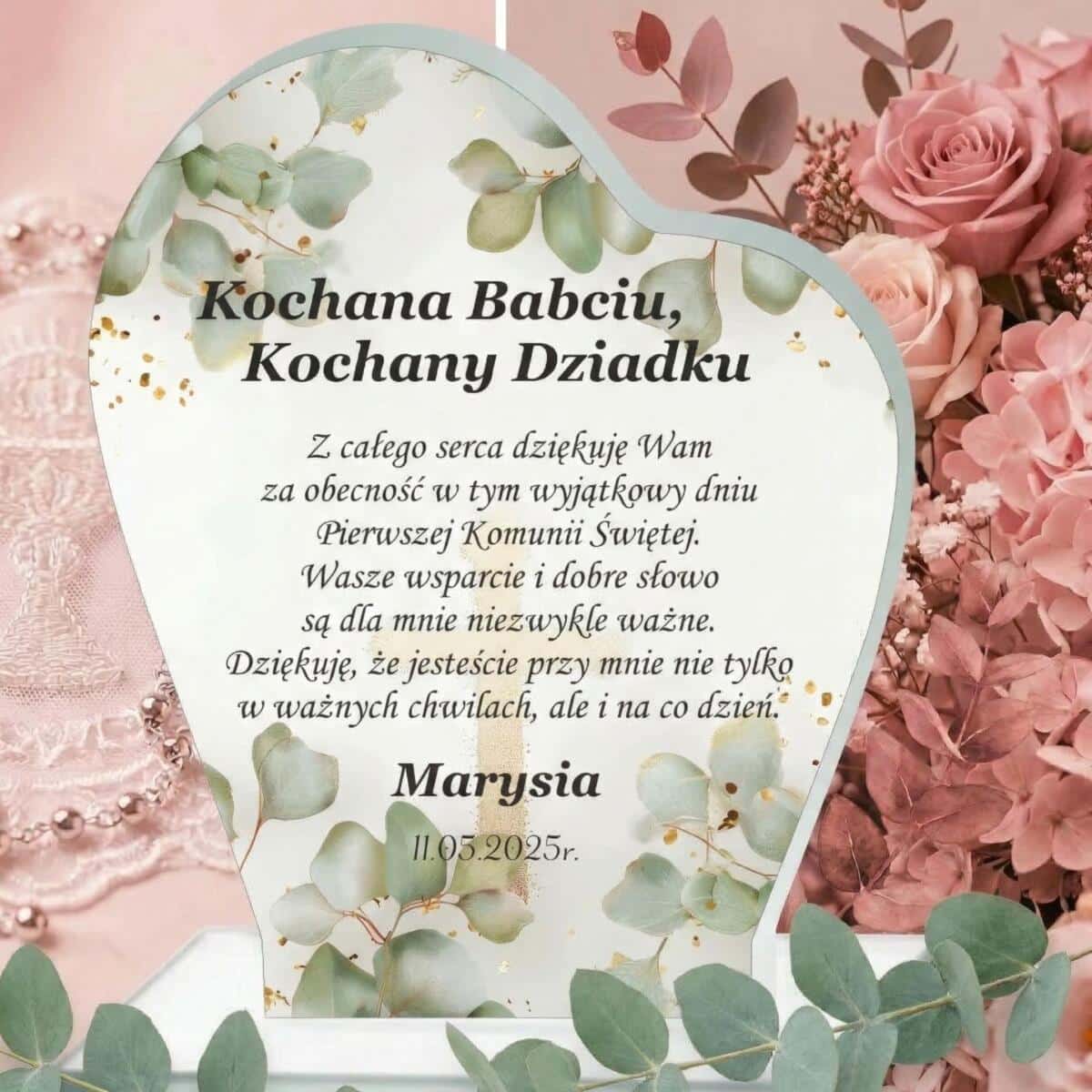 Pierwsza Komunia Podziękowanie dla Babci, Dziadka- Statuetka | Pierwsza Komunia Święta Prezent dla dziadków 66084 - zdjęcie 4