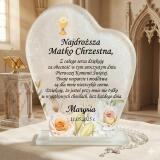 Podziękowanie dla Matki Chrzestnej Komunia | Pierwsza Komunia Święta Prezent dla Rodziców Chrzestnych- Statuetka 66083 - miniaturka 3