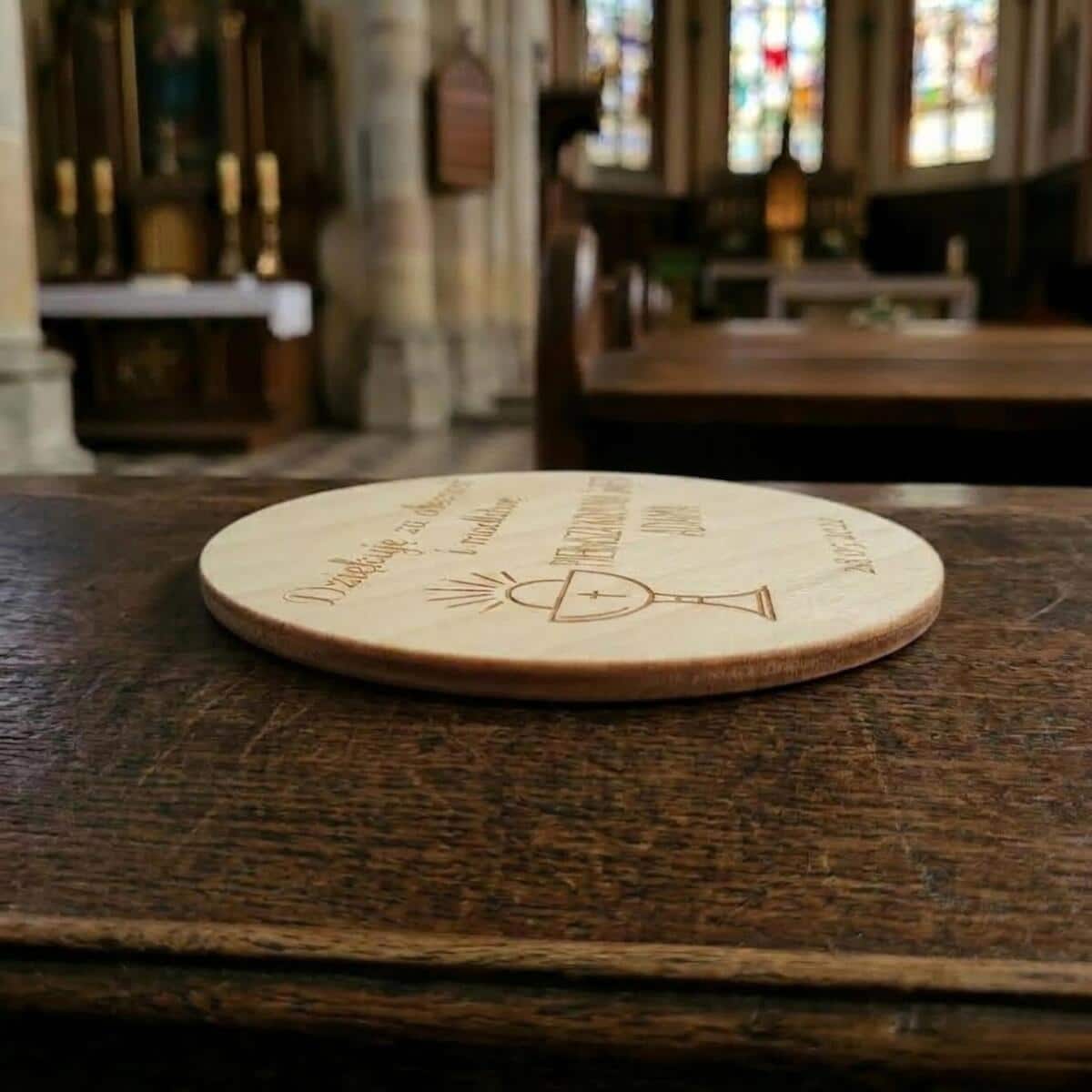 Drewniany magnes podziękowanie dla gości podziękowania Komunia Święta Chrzest 10 sztuk, P06 - zdjęcie 6