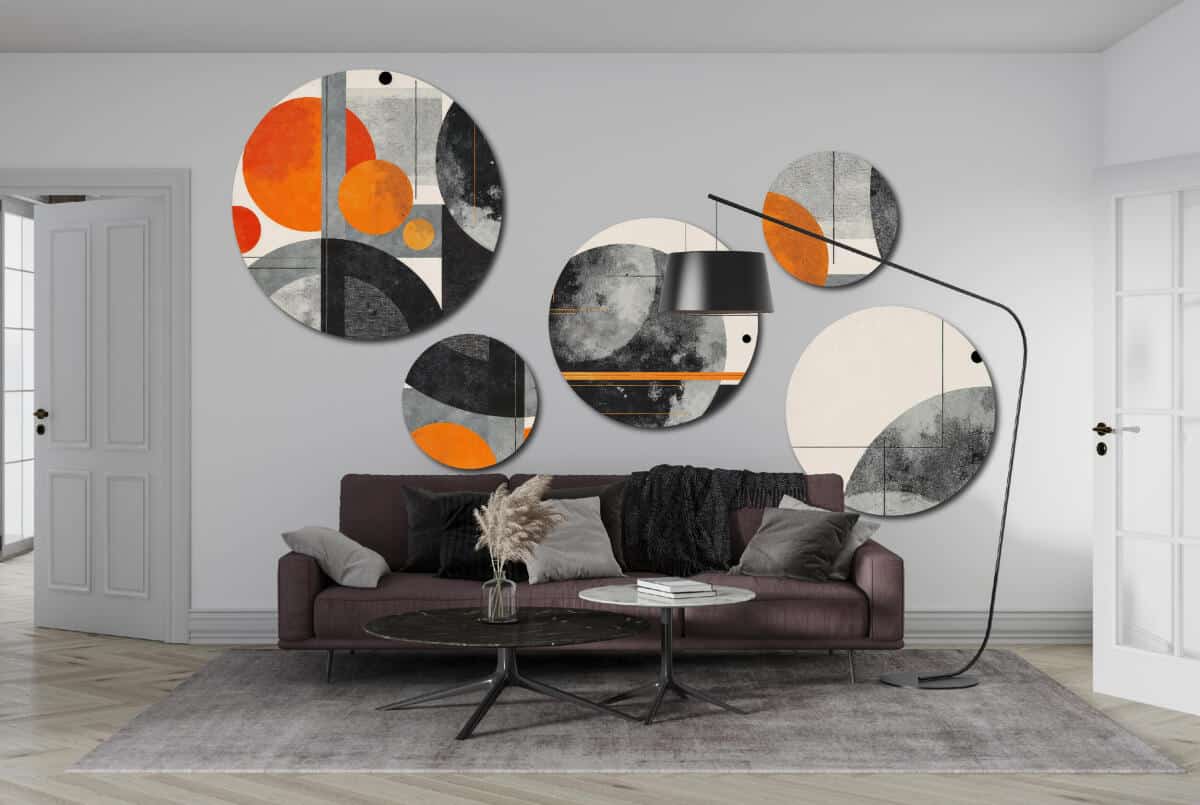 Zestaw 5 Obrazów na Ścianę – Kosmiczna Abstrakcja Planety | Minimalistyczna dekoracja Loft | Grafika ścienna 42201 - zdjęcie 7