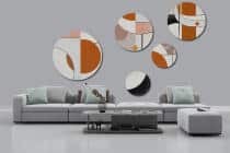 Nowoczesne Obrazy Okrągłe -Kolorowa Geometria | Skandynawska dekoracja na ścianę | Komplet do biura i domu 42198 - miniaturka 6