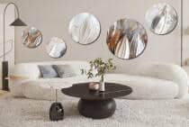 Artystyczny Zestaw Obrazów Okrągłych – Minimalizm i Szyk | Abstrakcja w kolorach beżu i brązu | Dekoracja ścienna 42211 - miniaturka 8