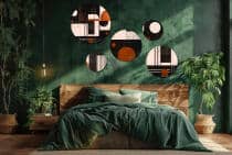 Nowoczesne Obrazy Okrągłe – Abstrakcja Geometryczna | Stylowy zestaw ozdób ściennych | Loftowa dekoracja do salonu 42204 - miniaturka 4