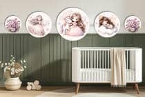 Pastelowe Dekoracje Ścienne - Wróżki i Kwiaty | Styl Boho do pokoju małej damy | Zestaw kolorowych obrazków 42192 - miniaturka 4