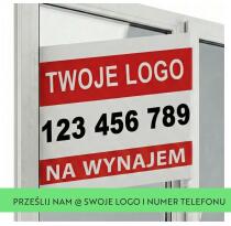 Baner 3D na okno- NA WYNAJEM | Reklama dla agentów i biur nieruchomości + Logo i Numer telefonu - miniaturka 1