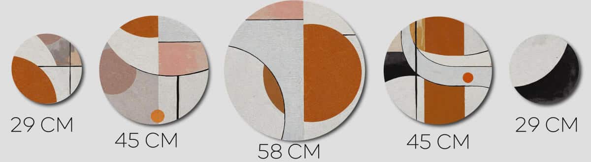 Nowoczesne Obrazy Okrągłe -Kolorowa Geometria | Skandynawska dekoracja na ścianę | Komplet do biura i domu 42198 - zdjęcie 5