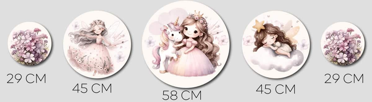 Pastelowe Dekoracje Ścienne - Wróżki i Kwiaty | Styl Boho do pokoju małej damy | Zestaw kolorowych obrazków 42192 - zdjęcie 9