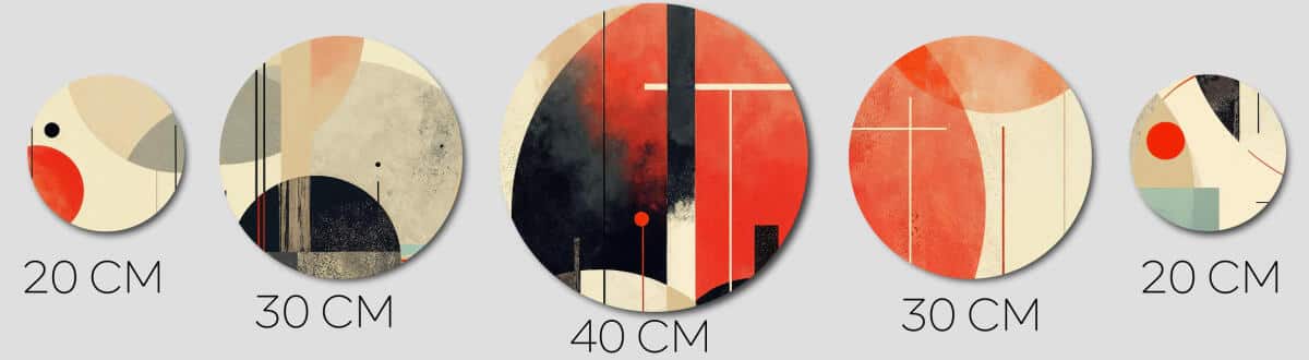 Zestaw obrazów na ścianę - Czerwień i Czerń | Abstrakcja geometryczna Loft | Nowoczesna galeria ścienna 42199 - zdjęcie 9