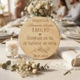 Drewniany magnes podziękowanie dla gości podziękowania Komunia Święta Chrzest 10 sztuk, P04 - miniaturka 6