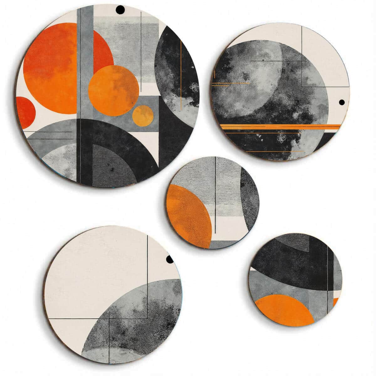 Zestaw 5 Obrazów na Ścianę – Kosmiczna Abstrakcja Planety | Minimalistyczna dekoracja Loft | Grafika ścienna 42201