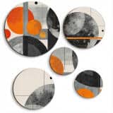 Zestaw 5 Obrazów na Ścianę – Kosmiczna Abstrakcja Planety | Minimalistyczna dekoracja Loft | Grafika ścienna 42201 - miniaturka 1