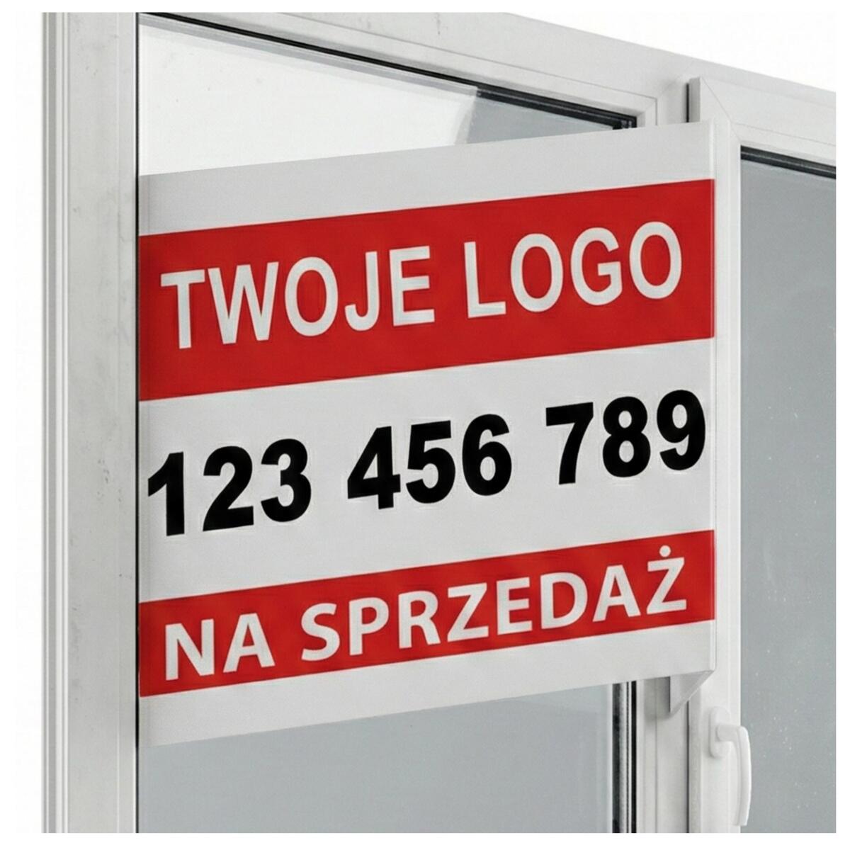 Baner 3D na okno dla biur nieruchomości  „SPRZEDAM”
