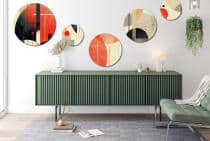 Zestaw obrazów na ścianę - Czerwień i Czerń | Abstrakcja geometryczna Loft | Nowoczesna galeria ścienna 42199 - miniaturka 4