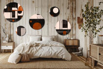 Nowoczesne Obrazy Okrągłe – Abstrakcja Geometryczna | Stylowy zestaw ozdób ściennych | Loftowa dekoracja do salonu 42204 - miniaturka 8